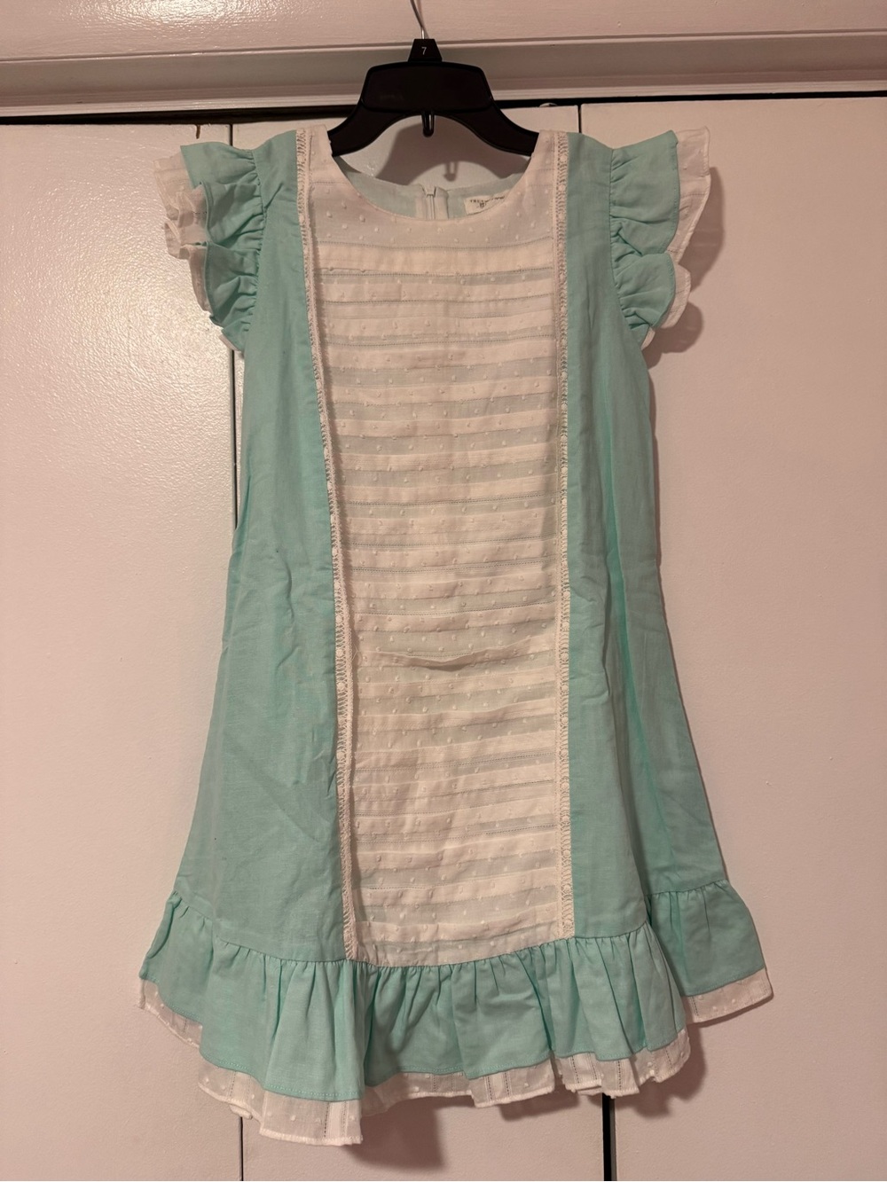 Evie's Closet Mint Minty & Cream Lace Detail Dress - NWOT Size 10